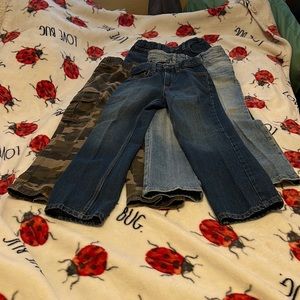 Lot of 3 Boys Blue Jeans + 1 Green Cameo Pants Size 8